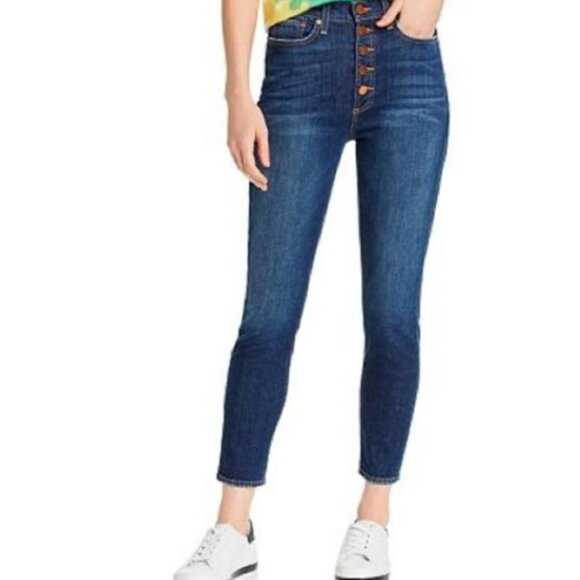 Alice + Olivia Good High Rise Exposed Button Jeans Good Wash size 25 - Picture 1 of 8